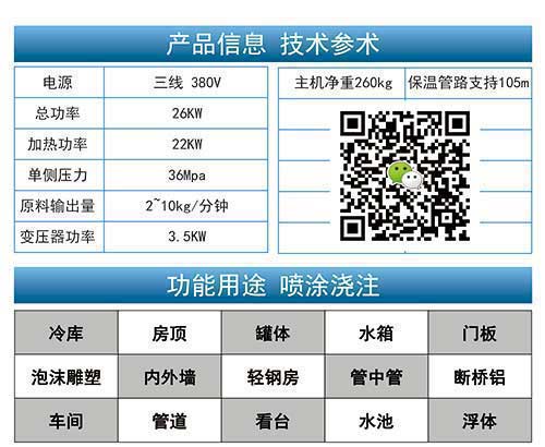 噴聚氨酯的機器參數